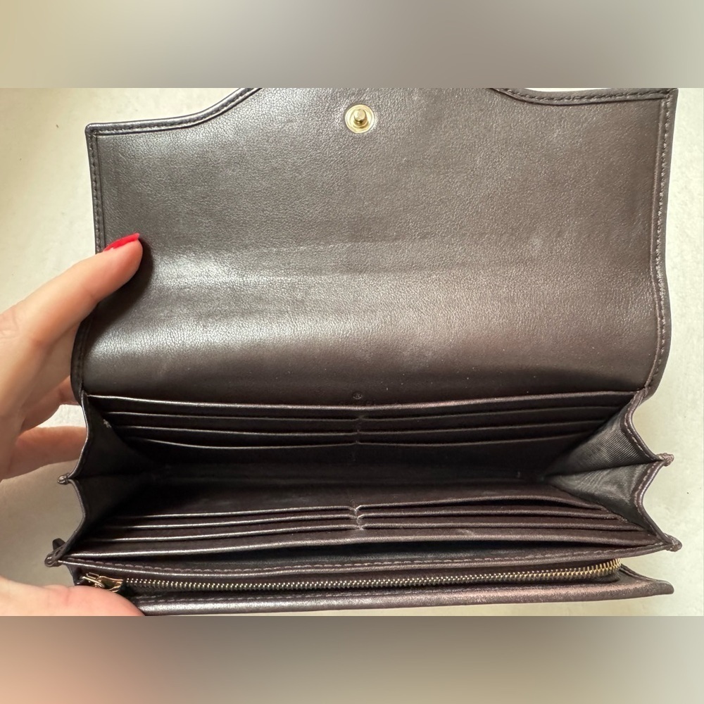 Gucci Guccissima Dark Chocolate Leather Continental Embossed GG Long Wallet - Picture 3 of 13